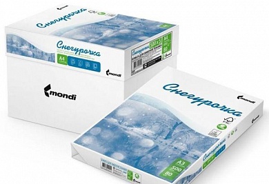 Бумага для офисной техники Снегурочка А4, 80 г/м2, пачка 500 листов