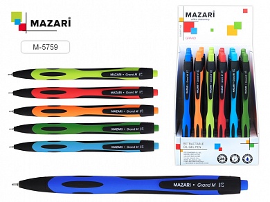 Ручка авт/шарик 0.7мм Mazari GRAND M стержень синий, ассорти