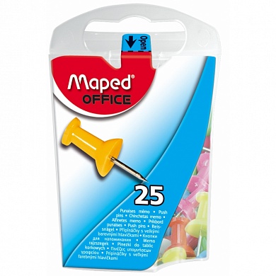 Иглы-кнопки Maped Пешки  ассорти 25 шт