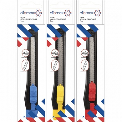 Нож канцелярский 9 мм Attomex, ассорти
