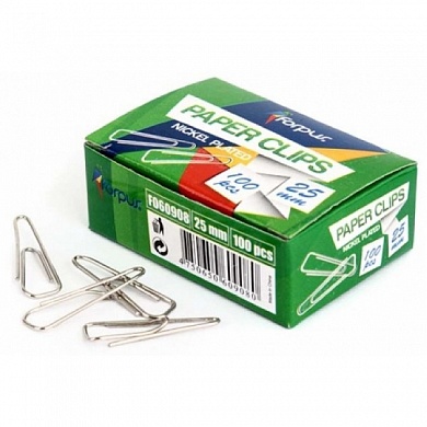 Скрепки 25 мм треугольные Forpus