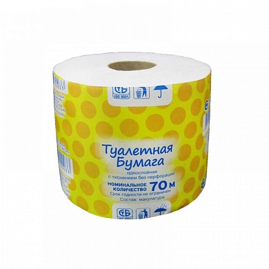 Бумага туалетная на втулке Yanka, 70м,  РБ