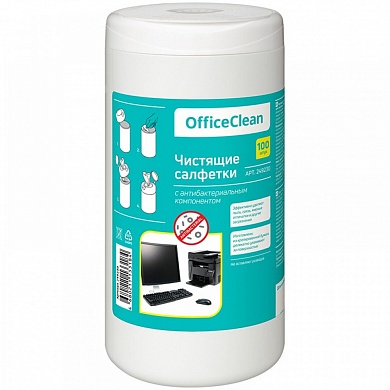 Салфетки чистящие OfficeClean, влажные, антибактериальные