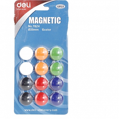 Магниты Deli 20 мм, 12 шт